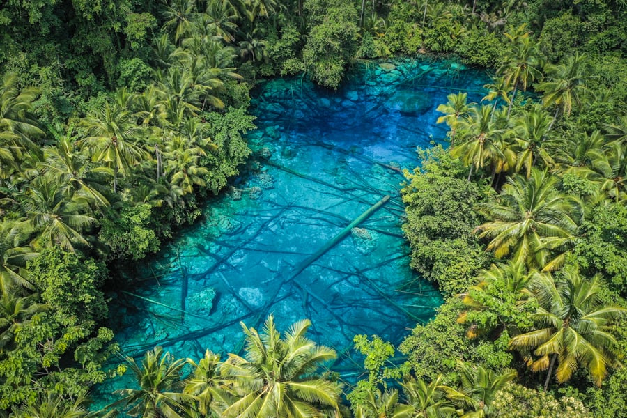 Paisu Pok Lake Paisupok Banggai Sulawesi Indonesia Drone