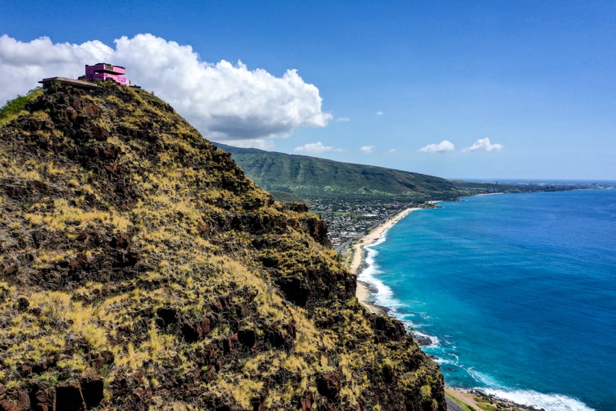 Pink Pillbox Maili Waianae Drone