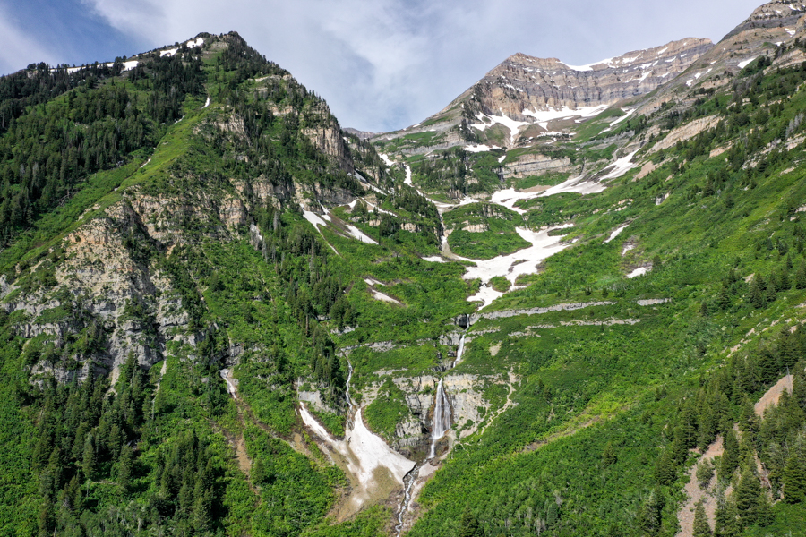 Stewart Falls Mount Timpanogos Drone