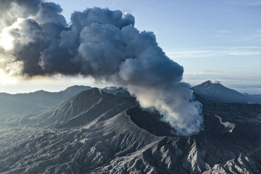 Gunung Dukono Volcano Drone Maluku Indonesia