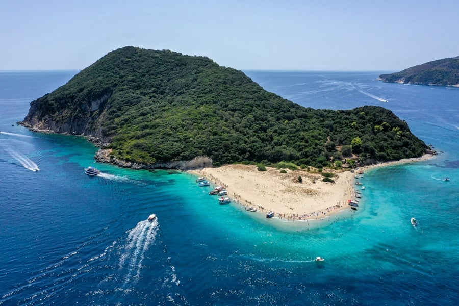 Marathonisi Island Drone Turtle Zakynthos Greece