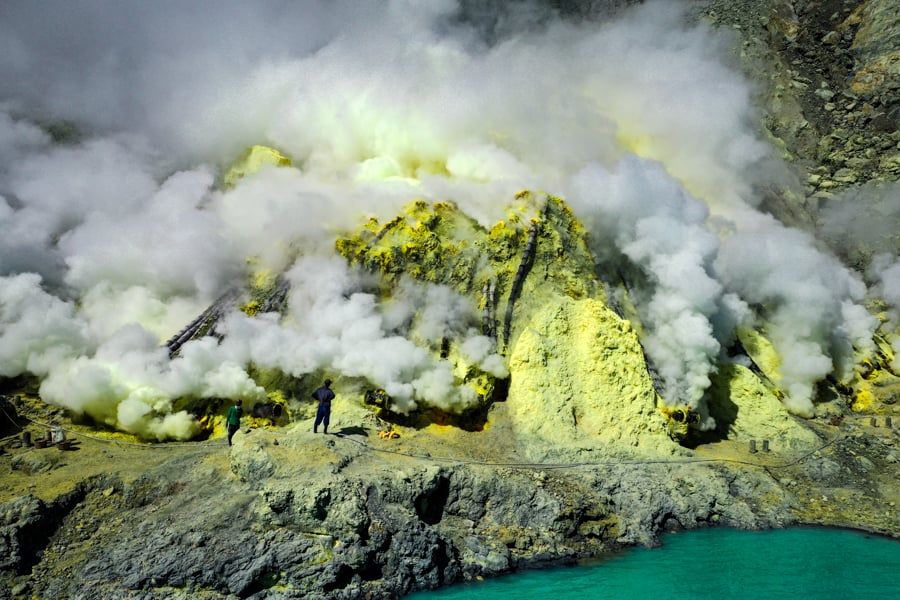 Sulfur Mining Banyuwangi Drone