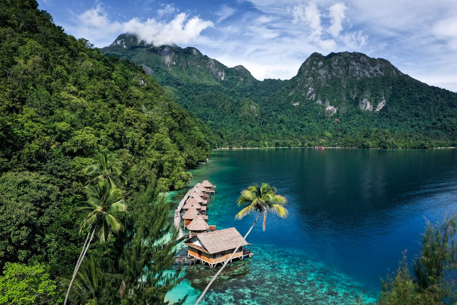 Ora Beach Resort Seram Island Maluku Indonesia Drone