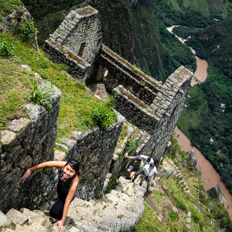 Huayna Picchu Hike Machu Picchu Stairs Of Death Peru Wayna Picchu Mountain