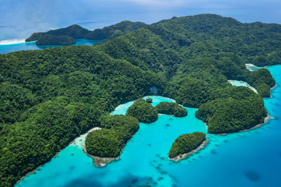 Palau Scenic Flight Rock Islands Pacific Mission Aviation PMA