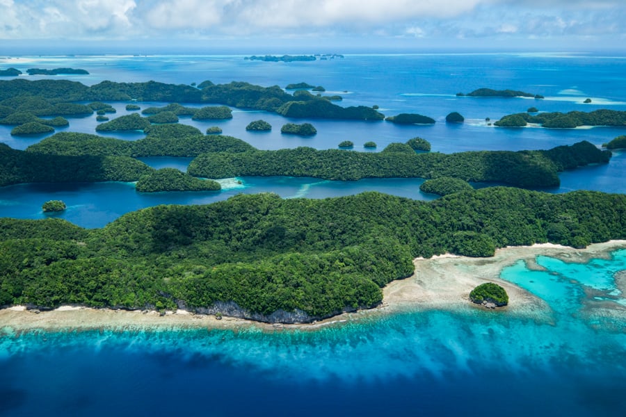 Palau Scenic Flight Rock Islands Pacific Mission Aviation PMA