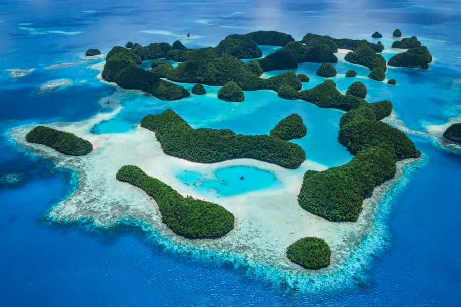 Palau Scenic Flight Rock Islands Pacific Mission Aviation PMA