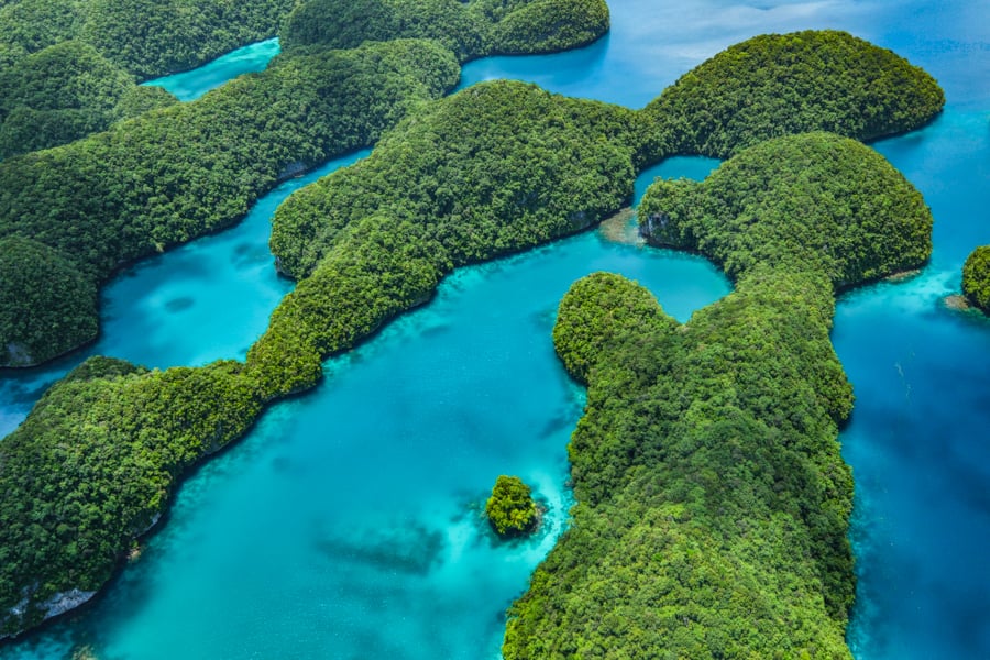 Palau Scenic Flight Rock Islands Pacific Mission Aviation PMA