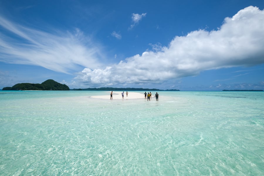 Rock Islands Palau Boat Tour Island Hopping Long Beach Sandbar