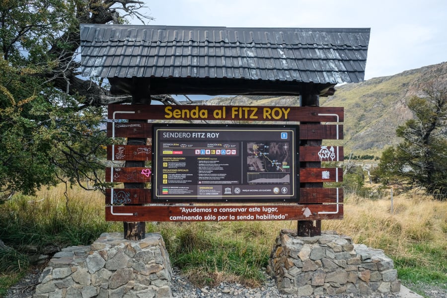 Trailhead Entrance Sign El Chalten Sendoro