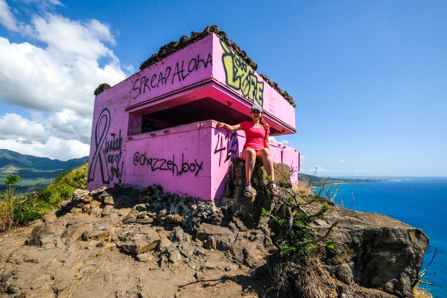 Pink Pillbox Hike Maili Waianae Oahu Hawaii