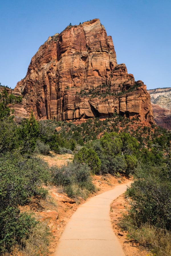 Angels Landing Mountain Peak From Below