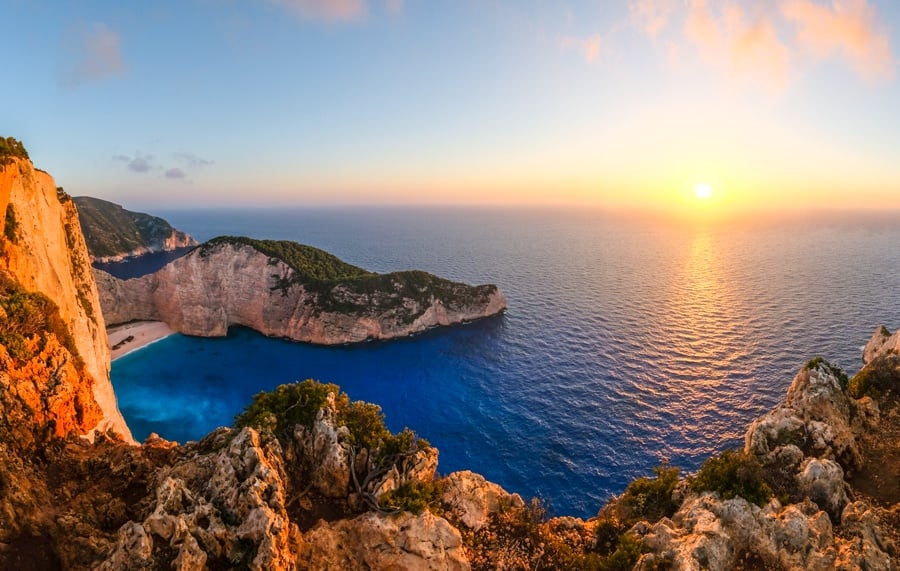 Navagio Viewpoint Sunset