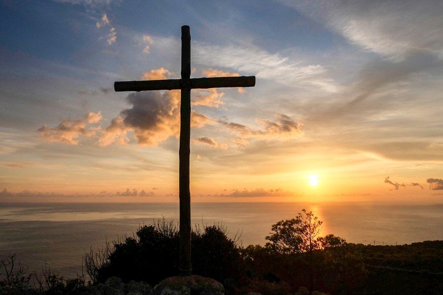 Monastery Agios Georgios Krimnon Cross Sunset