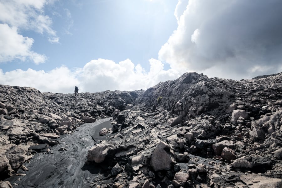 Old lava fields Mount Dukono volcano