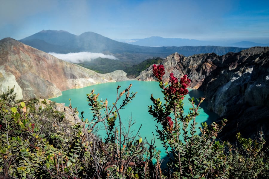 Kawah Ijen Volcano Mount Ijen Crater Lake Blue Fire Banyuwangi Indonesia