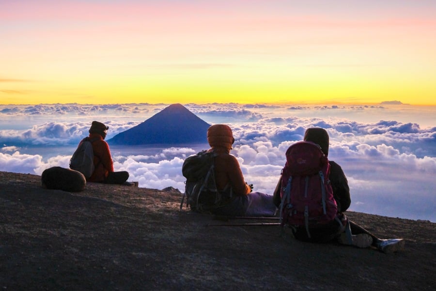 Acatenango Volcano Hike Guatemala Volcan De Fuego Sunrise Summit