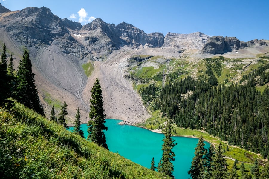 blue lake colorado lower blue lake from above blue lakes trail hike