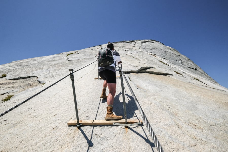 Half Dome Hike Cables Yosemite National Park