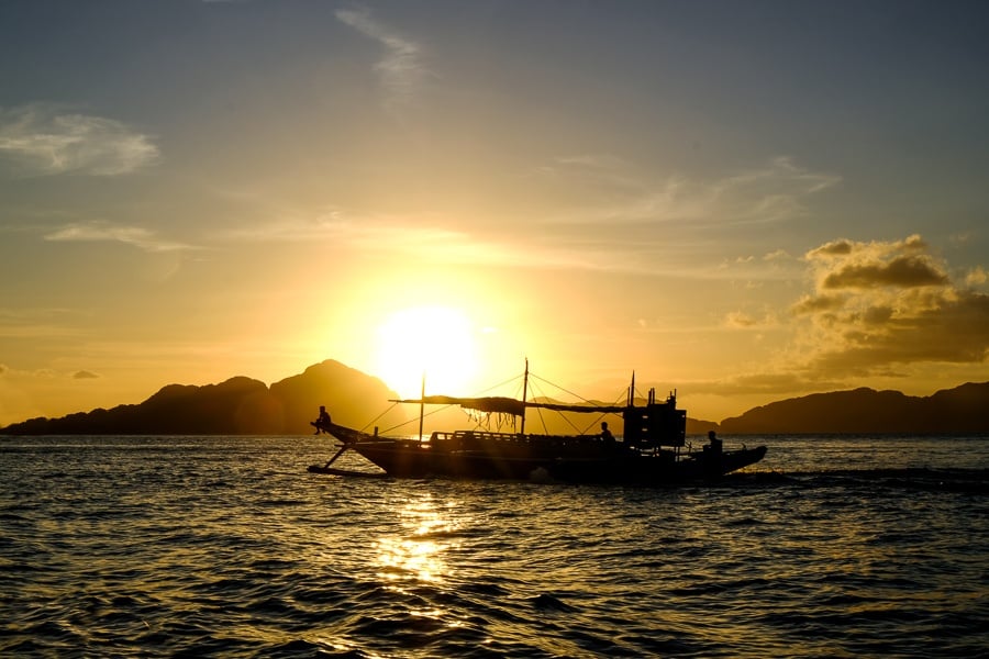 Boat sunset