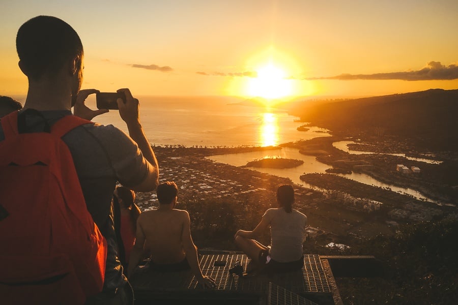 Sunset Koko Head Hike Crater Trail Stairs Sunrise Oahu Hawaii