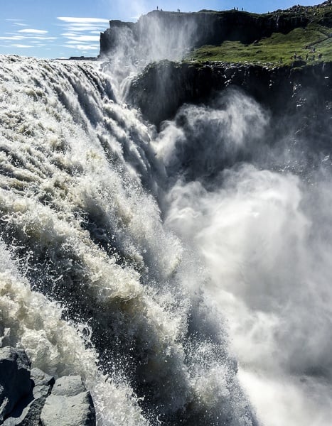 Dettifoss Waterfall up close in Iceland